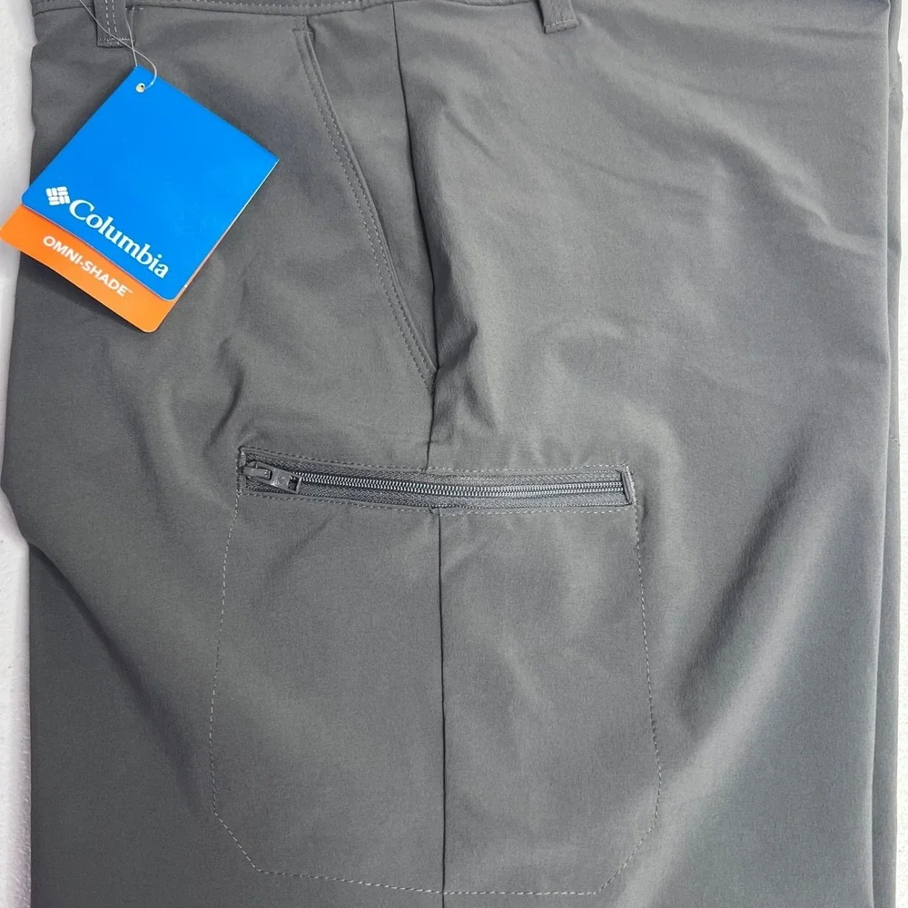 Columbia Narrows Pointe Shorts Mens 30 Gray Stretch Omni Shade Hiking Active NEW